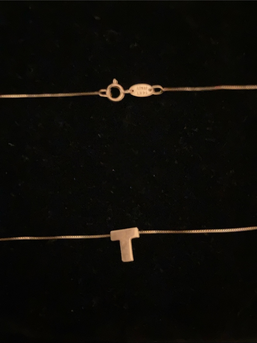 RCI 14kt Gold 'T Pendant Necklace